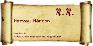 Mervay Márton névjegykártya