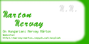 marton mervay business card